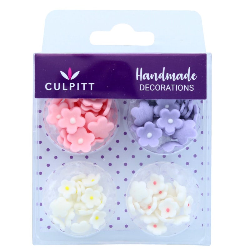 Décor en sucre Fleurs Mini, 100 pcs.