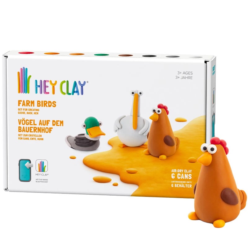 Hey Clay Oiseaux de la ferme, pâte à modeler auto-séchante