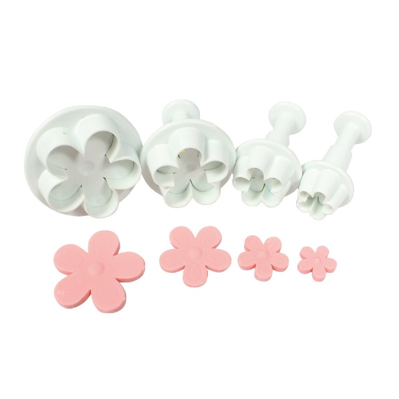 Fondant cutters flowers, 4 pcs.