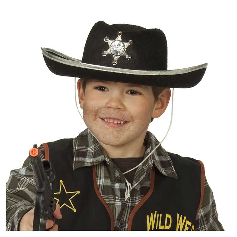 Sheriffhut (Cowboyhut) schwarz, 1 Stk