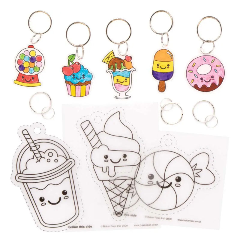 Porte-clés Sweets à colorier, 8 pcs.