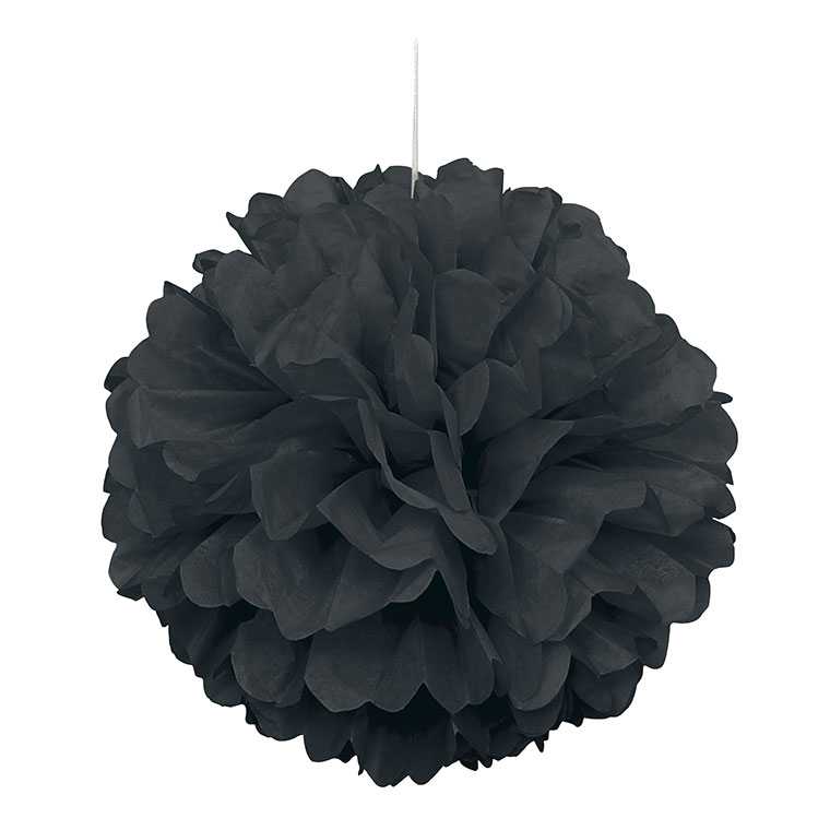 Pompon schwarz 40cm, 1 Stk