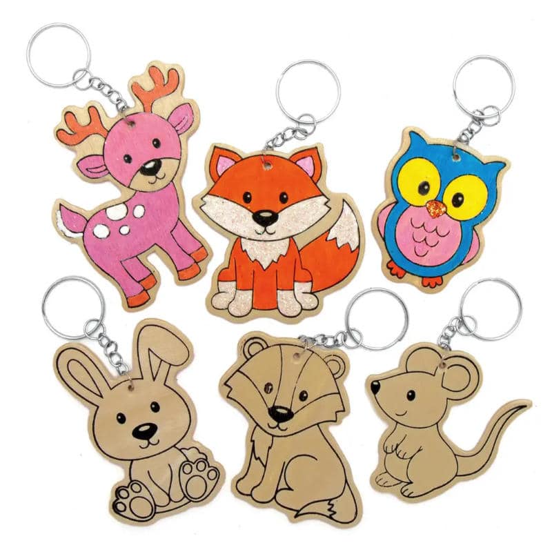 Porte-clés Animaux de la forêt à colorier, 10 pcs.