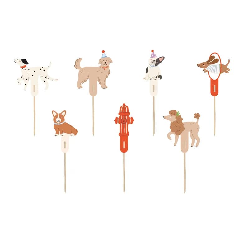 Cupcake Topper Hunde, 7 Stk.