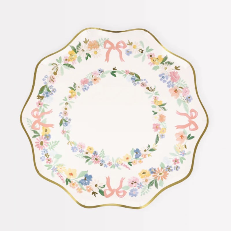 Assiettes de fête Meri Meri motif floral petit, 8 pcs.