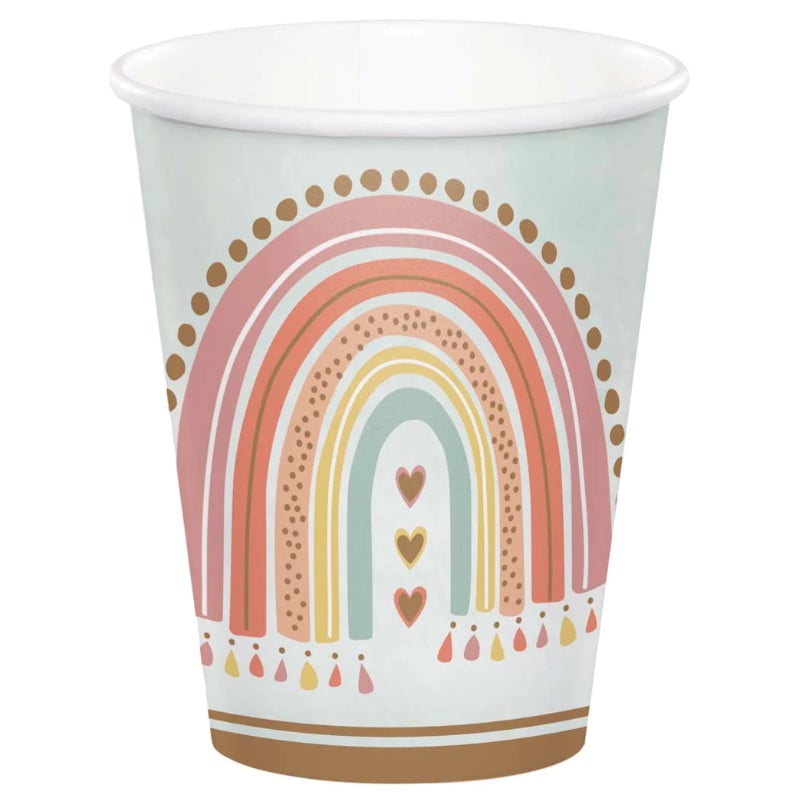 Becher Boho Regenbogen, 8 Stk.