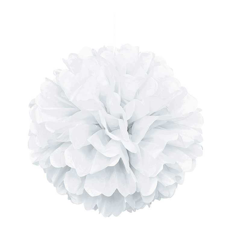 Pompon weiss 40cm, 1 Stk