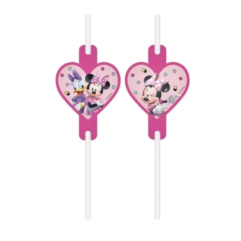 Pailles en papier Minnie Mouse, 4 pcs.