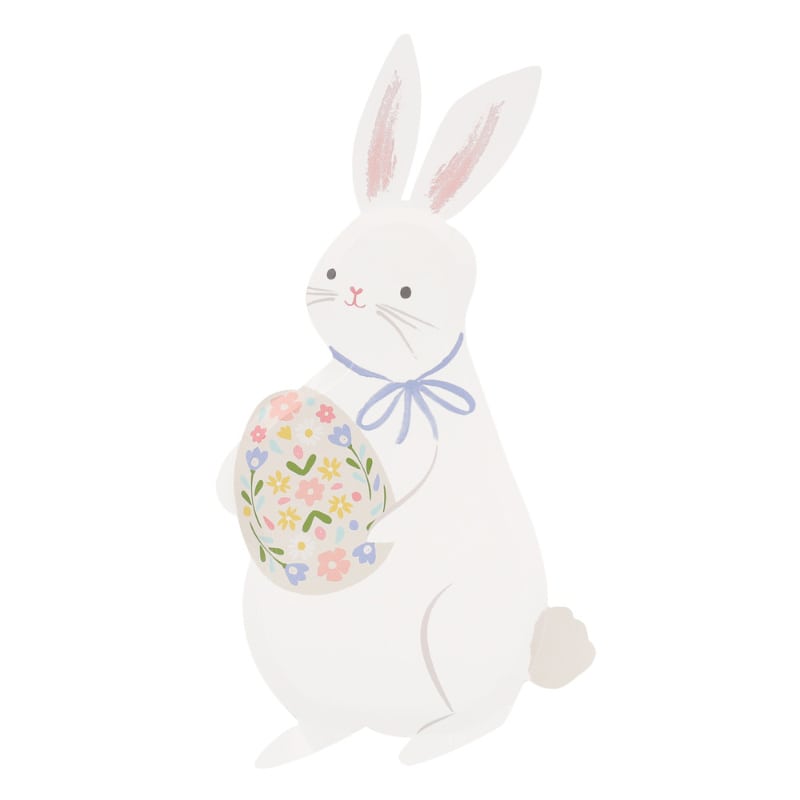 Assiettes de fête Meri Meri en forme de lapin de Pâques, 8 pcs.