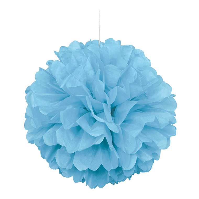 Pompon hellblau 40cm, 1 Stk