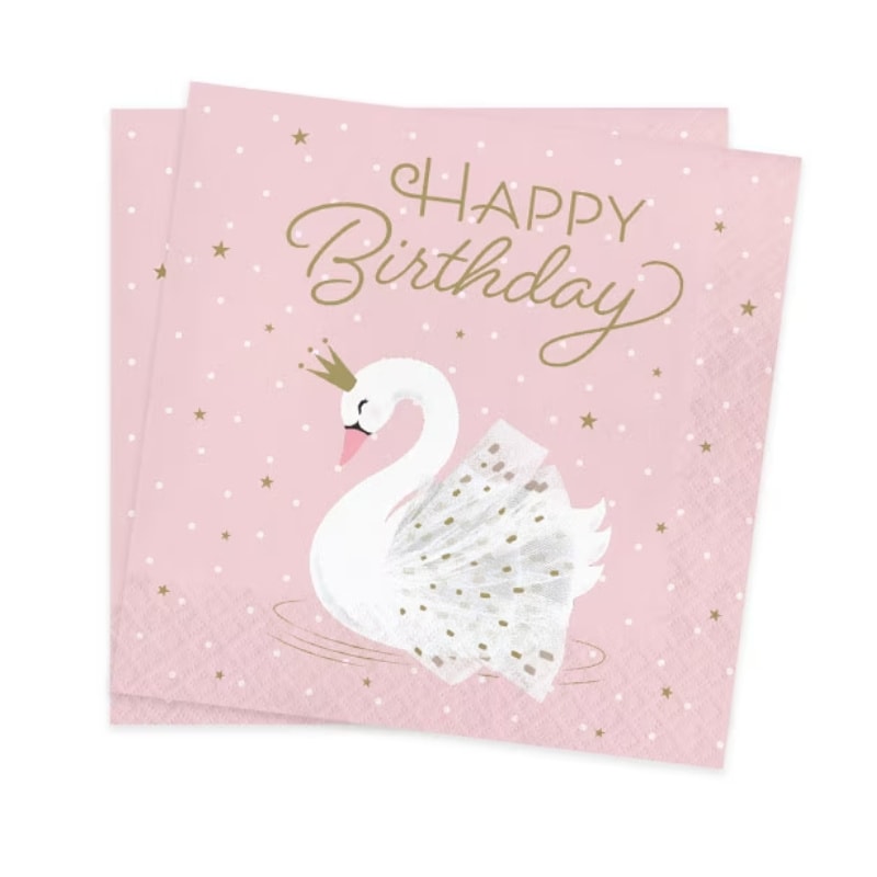 Serviettes Happy Birthday Cygne, 16 pcs.