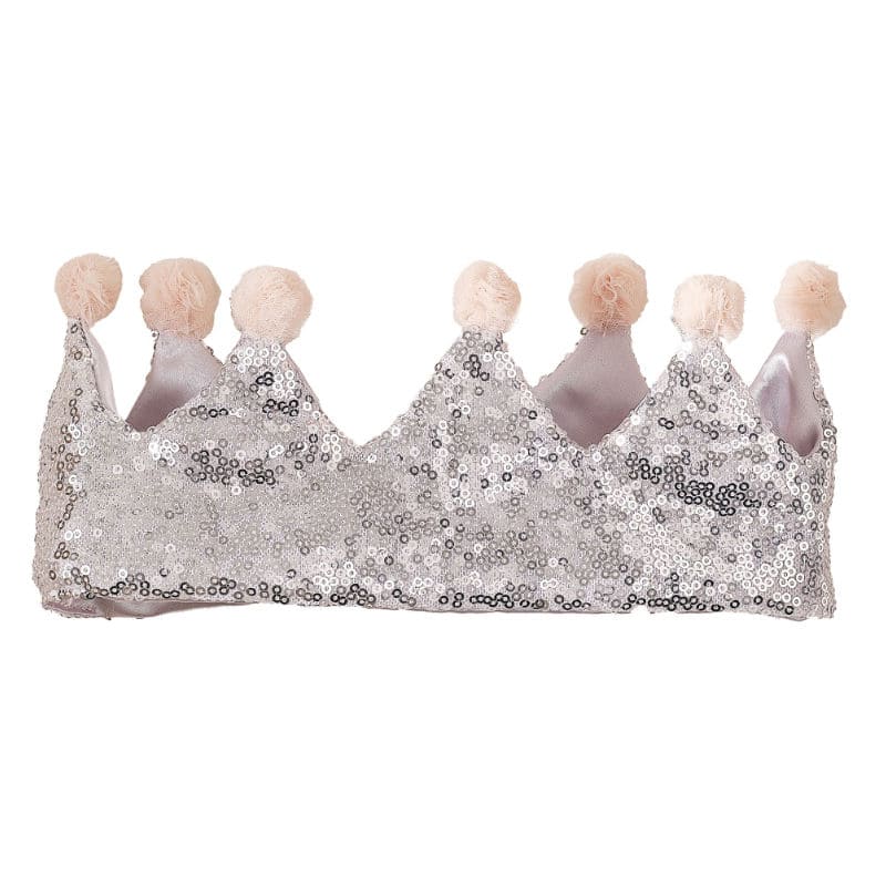 Couronne en tissu paillettes argent