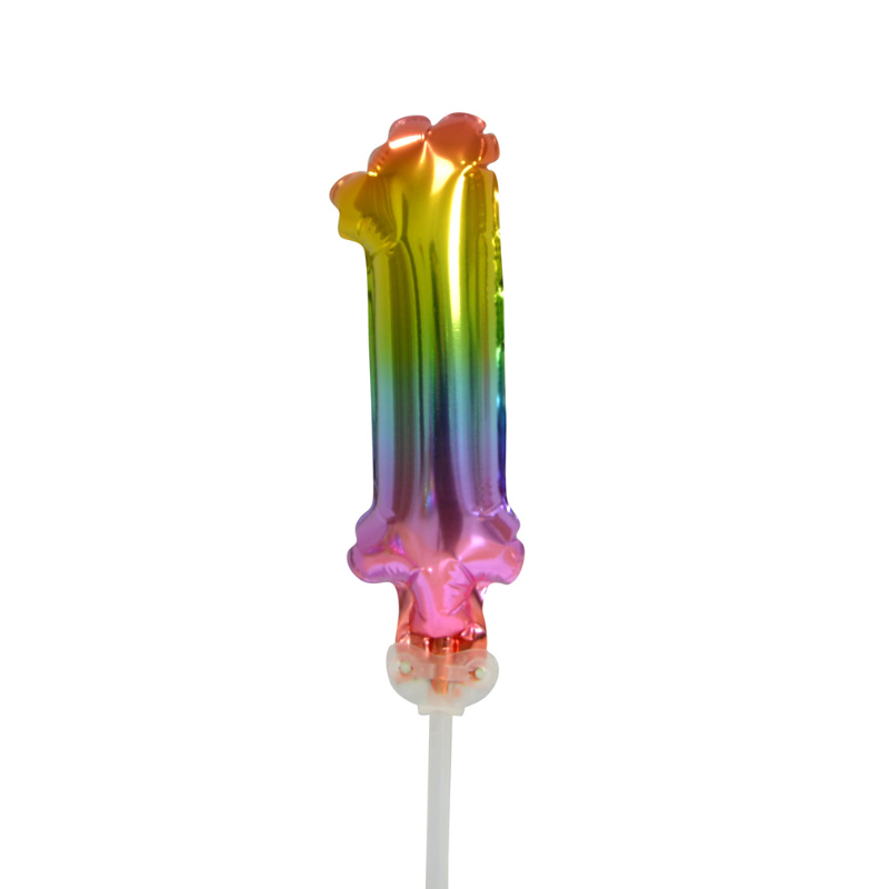 Cake Topper mini ballon arc-en-ciel chiffre 1