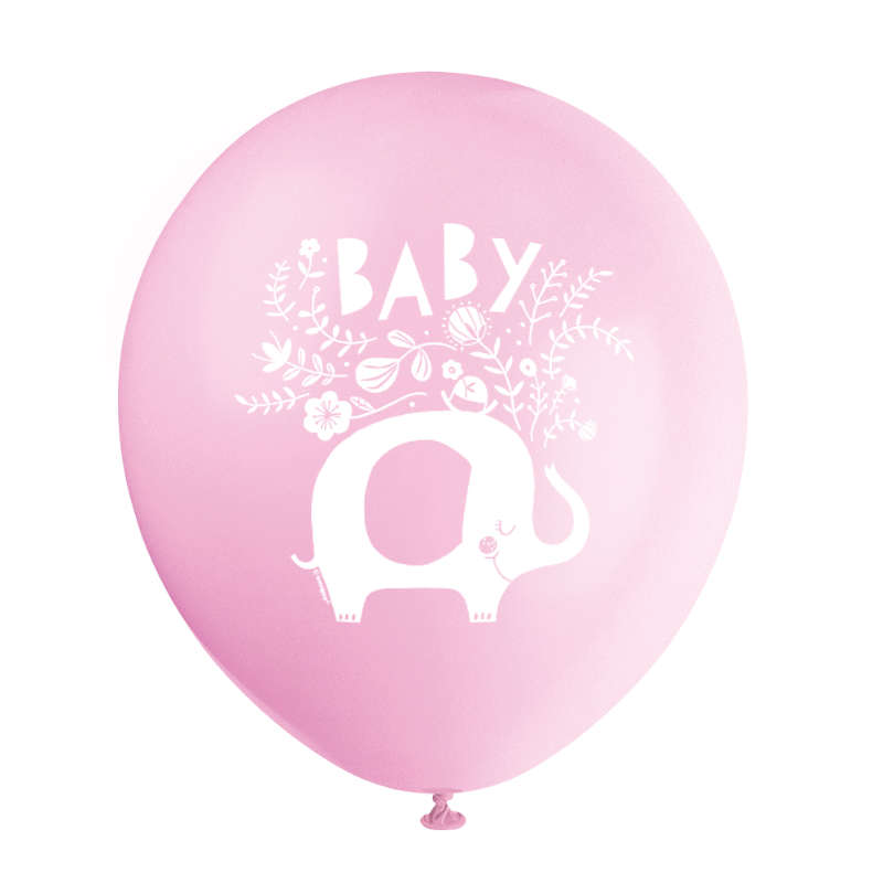 Luftballons Babyfant rosa, 8 Stk.