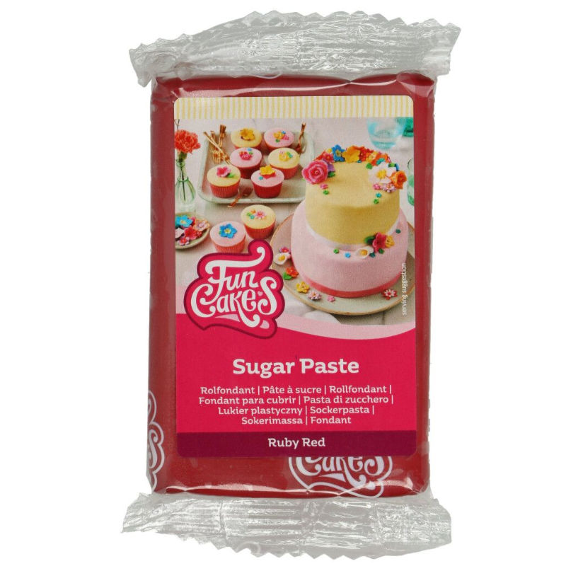 Funcakes Fondant rouge rubis, 250g