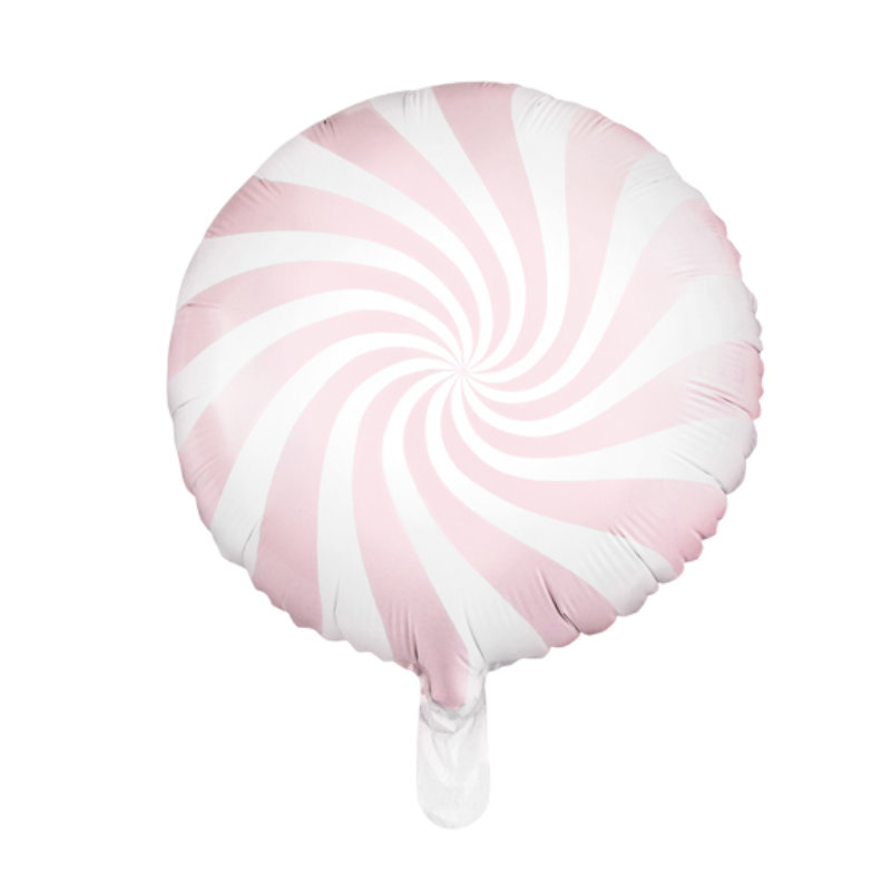 Folienballon rund Rosa & Weiss