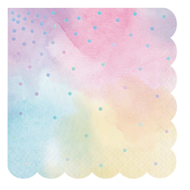 Serviettes arc-en-ciel pastel, 16 pcs.