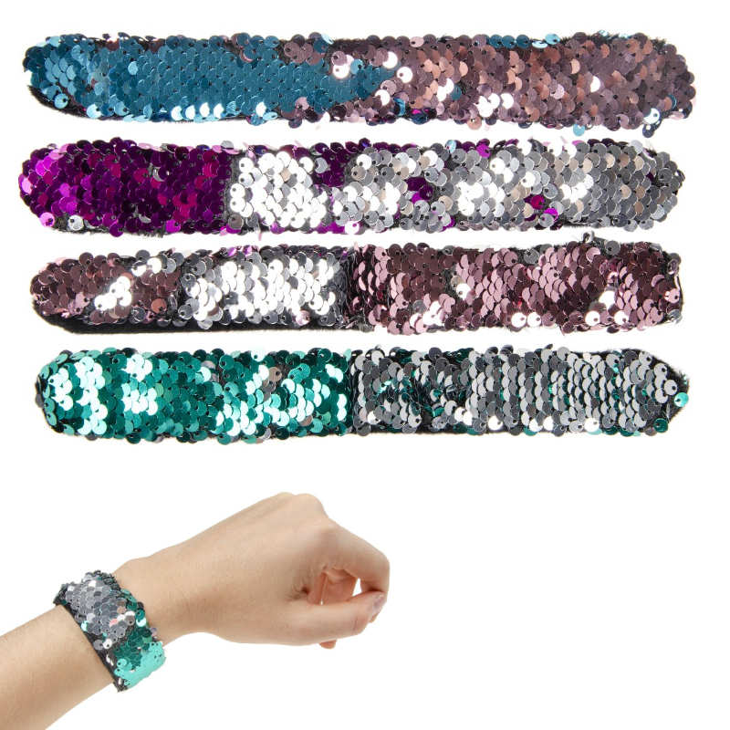 Slap Snap Band paillettes, 1 pc assort.