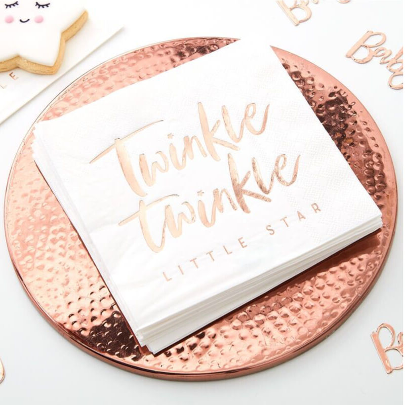 Servietten Twinkle Star Rose Gold