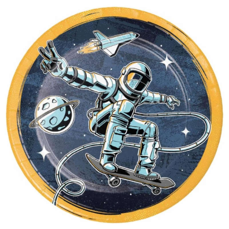 Assiettes de fête astronaute, 8 pcs.