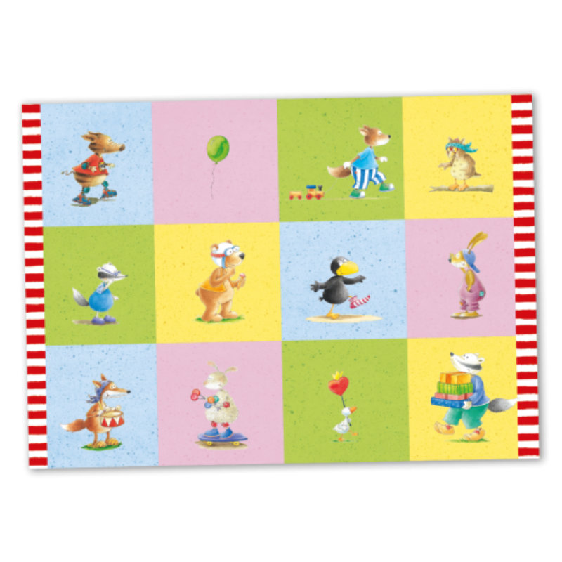 Set de table Le petit corbeau Chaussette, 6 pcs.