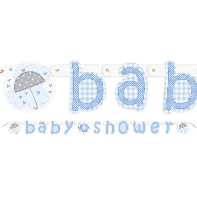 Babyshower Girlande Babyfant blau, 1 Stk.