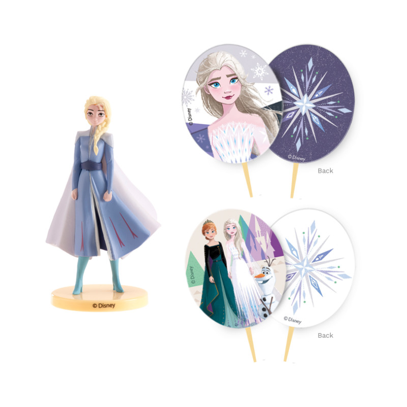 Set de décoration de gâteau Elsa Frozen, 3 pcs.