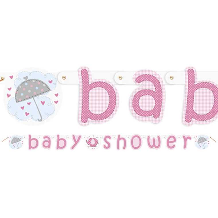 Babyshower Girlande Babyfant rosa, 1 Stk.