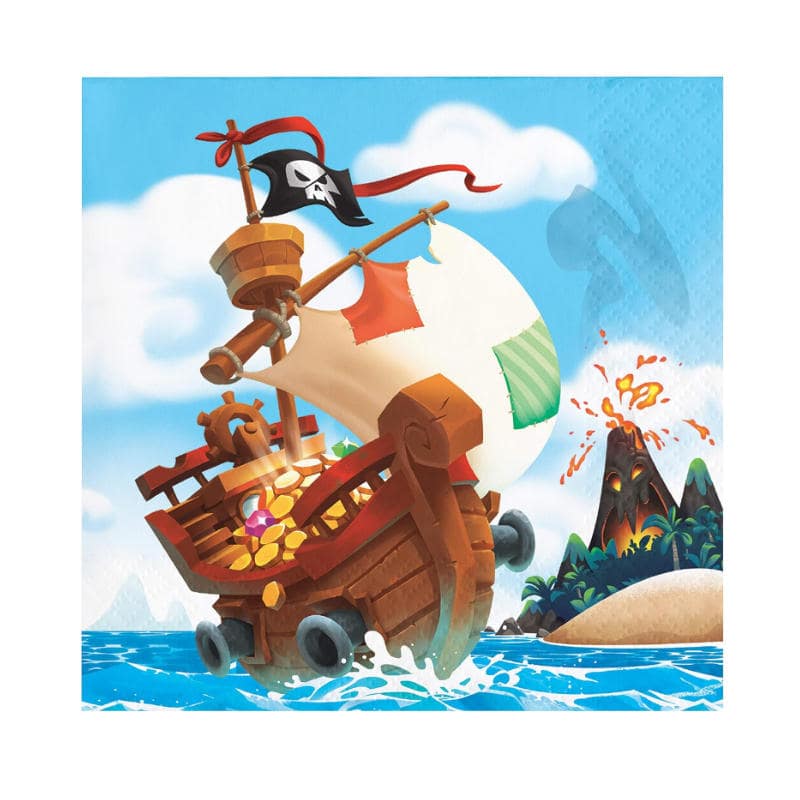 Petites serviettes bateau pirate, 16 pcs.