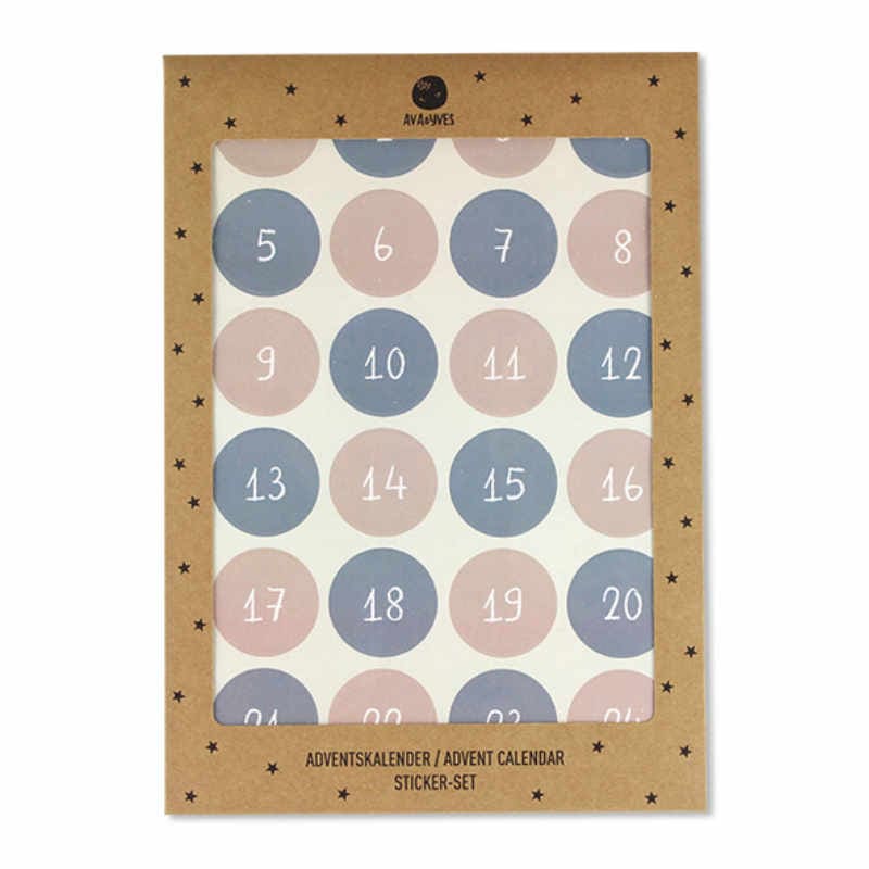 Adventskalender Sticker Rosa Blau