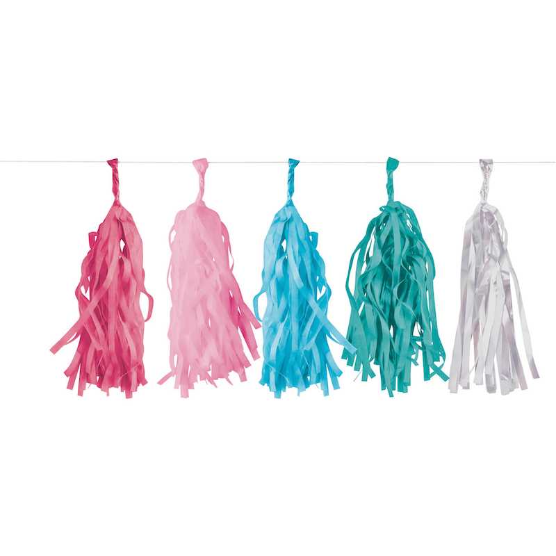 Tassel-Girlande Flamingo, 3 m