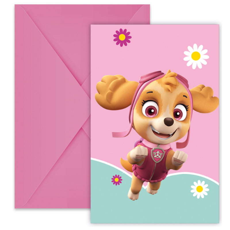 Invitations d'anniversaire Skye et Everest, 6 pcs.