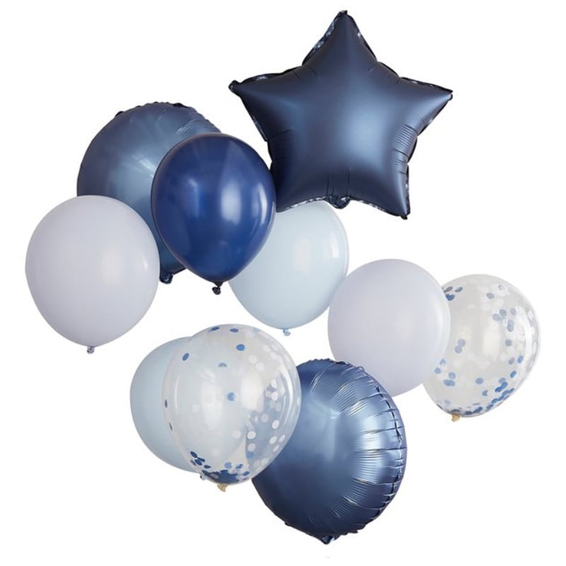 Ballonbündel-Mix Blau, 10 Stk.