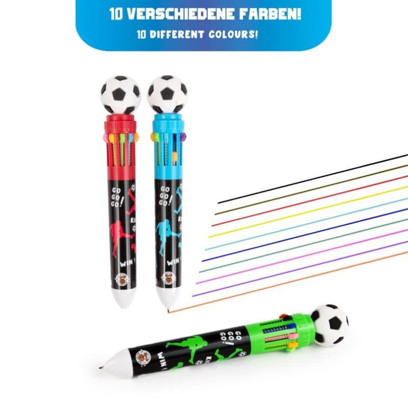 Stylo à bille Football Multicolore, 1 pc. assort.