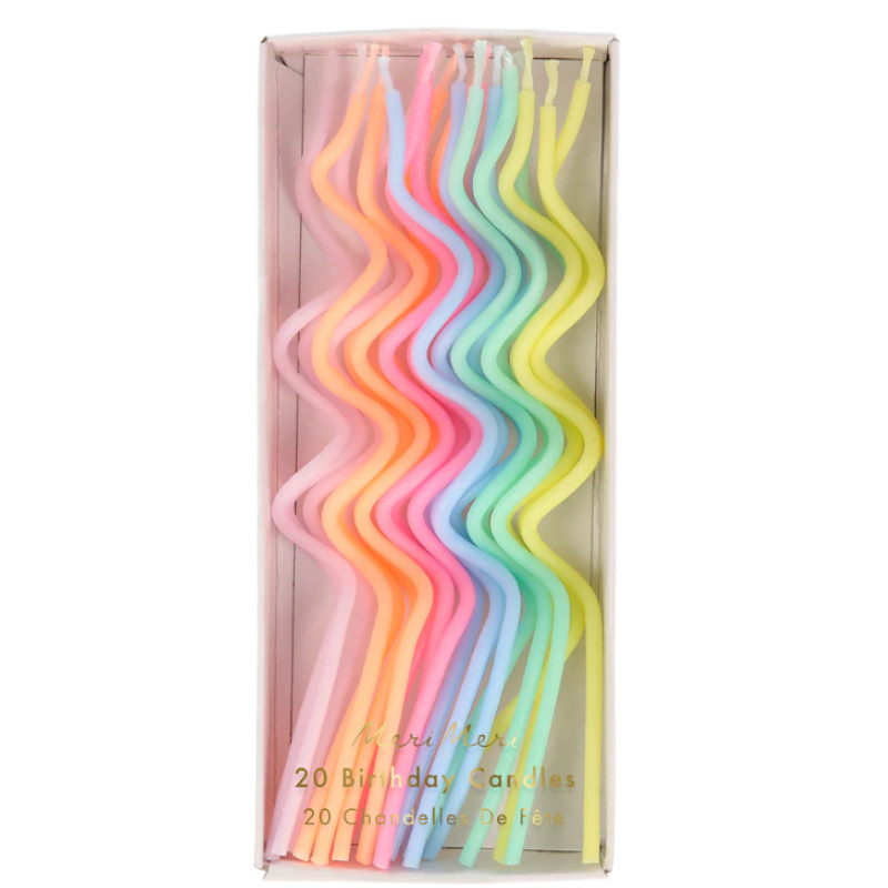 Bougies Meri Meri pastel Swirly, 20 pcs.