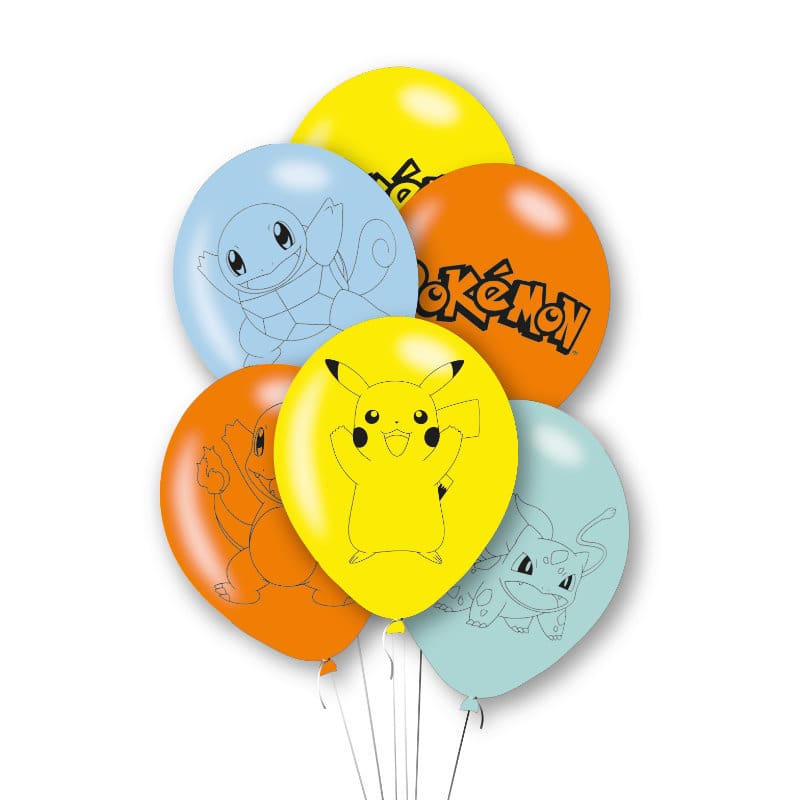 Ballons pour la fête Pokémon, 6 pcs.