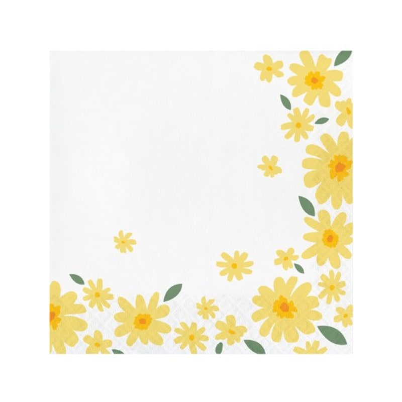 Serviettes marguerites, 16 pcs.