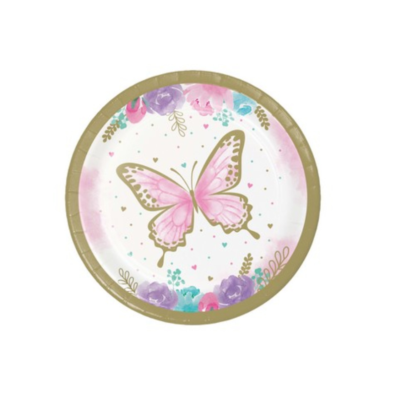 Petite assiettes de fête Papillon Shimmer, 8 pcs.