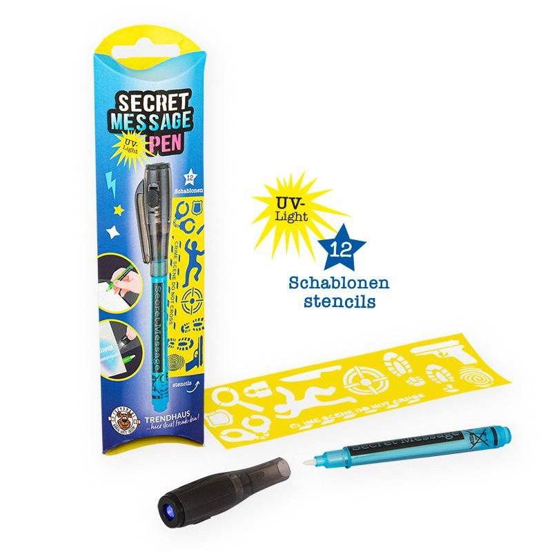 Secret Message Pen, pochoirs inclus, 1 pc.