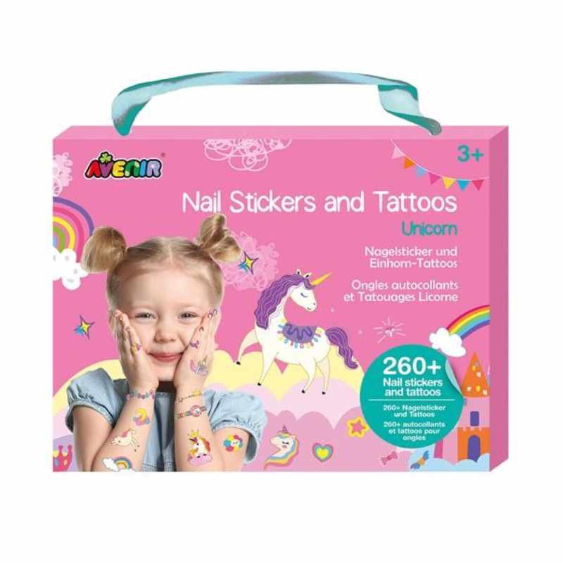 Nagelsticker & Tattoos Einhorn