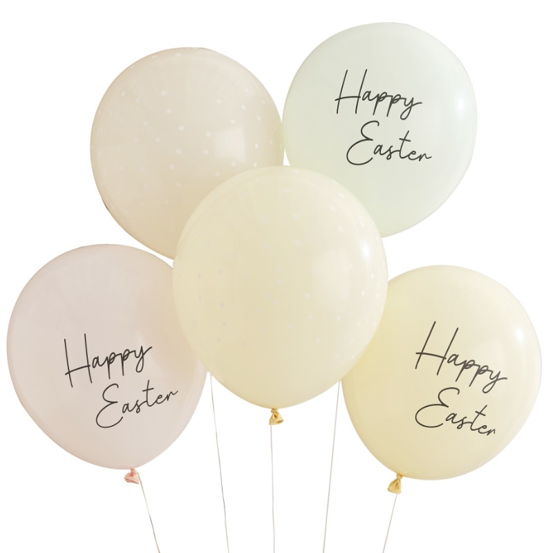 Ballons pastel Happy Easter, 5 pcs.