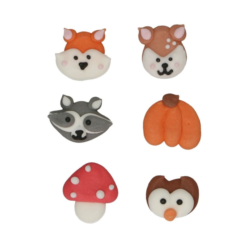 Funcakes Décor en sucre Animaux de la forêt, 8 pcs.