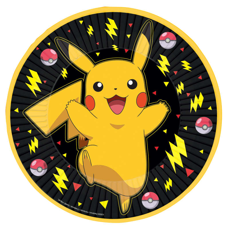 Assiettes de fête Pokémon Pikachu. 8 pcs.