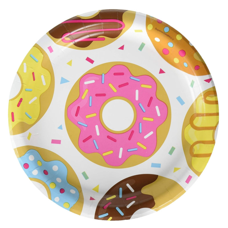 Assiette de fête Donuts, 8 pcs