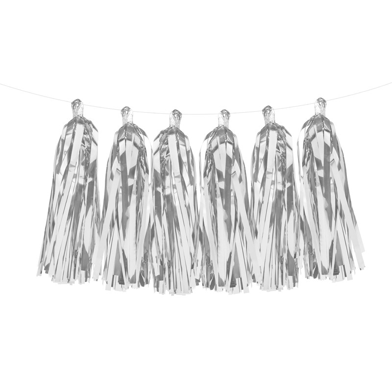 Tassel-Girlande Silber