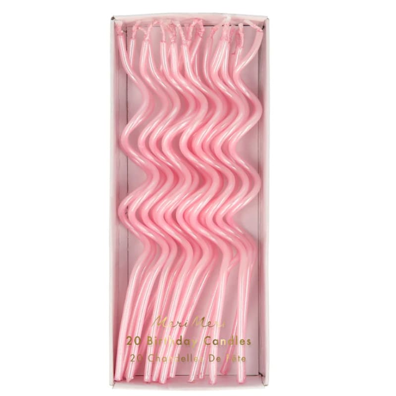 Bougies Meri Meri rose Swirly, 20 pcs.