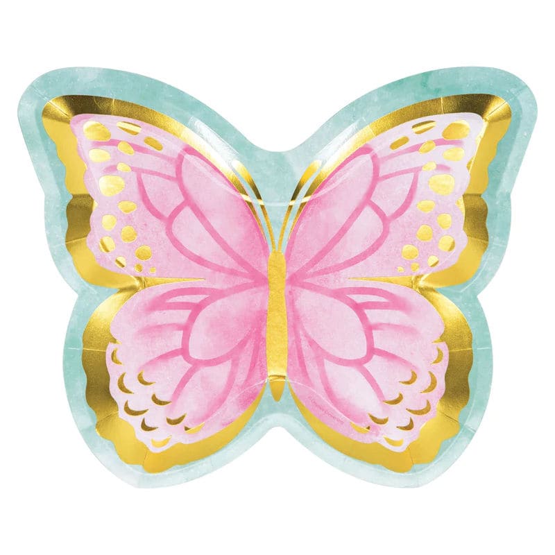 Assiettes de fête en forme de papillon, 8 pcs.