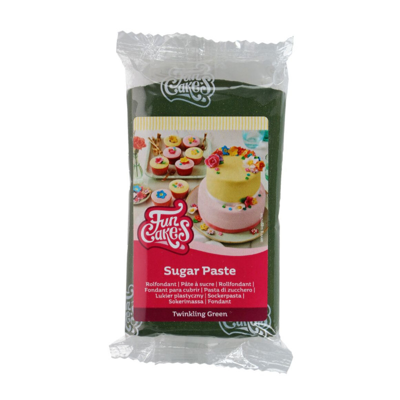 Funcakes Fondant Grün Glitzer, 250g