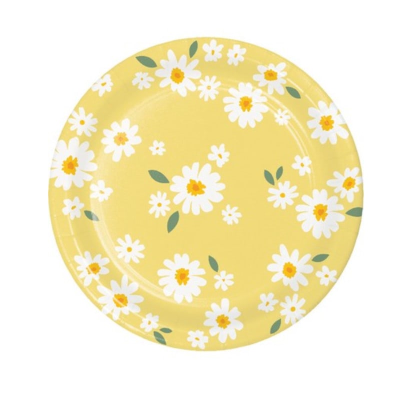 Assiettes de fête Marguerites, 8 pcs.