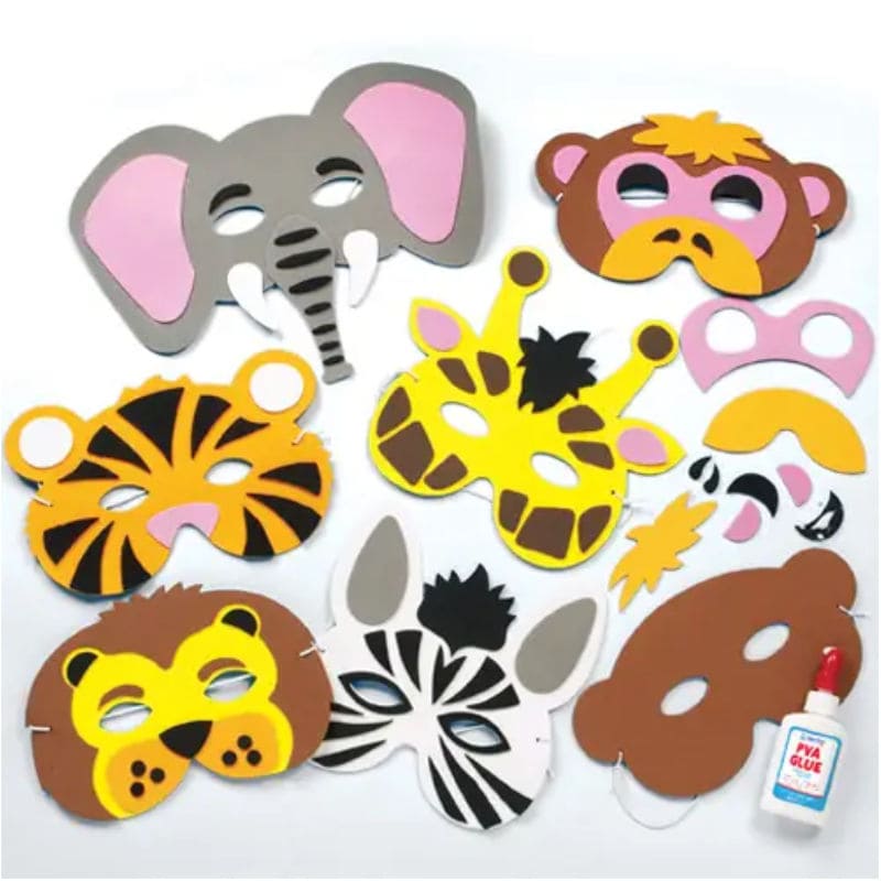 Masques Wild Animals à bricoler, 6 pcs.